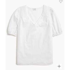 NWT J Crew Short-sleeve V-neck top White Size XS Retail $79.50